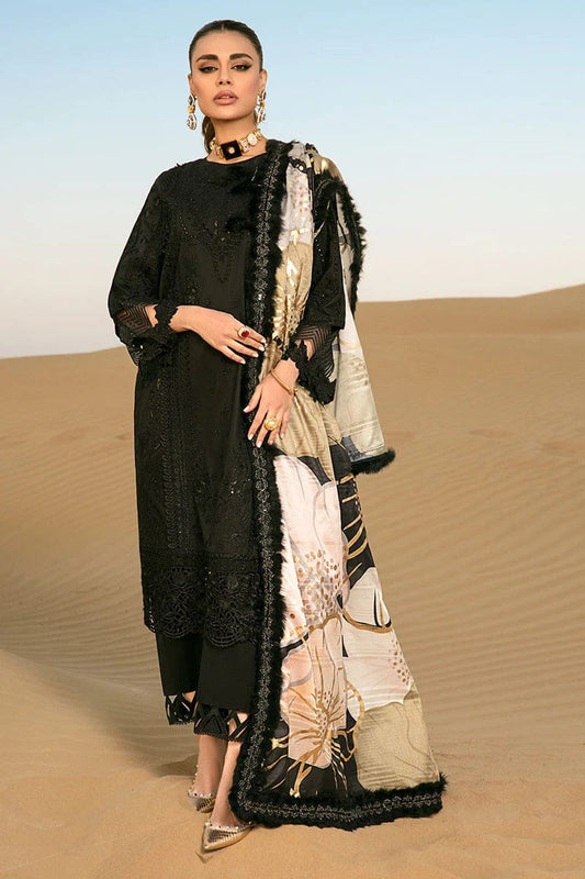 Rang Rasiya Black Luxury Chikankari Lawn 3PC Embroidered Suit - SBC