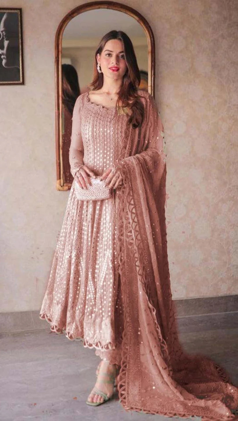 Asim Jofa Pink Chiffon Bridal Collection - SFC