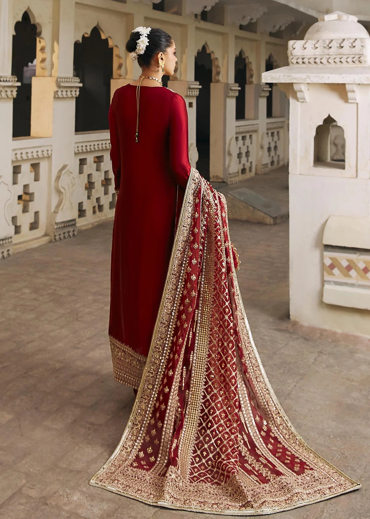 Kanwal Malik Unstitched Suit | Noreen Red | SLC