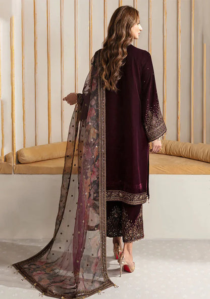 JAZMIN-3 Piece Embroidered Velvet Suit - SFC