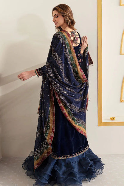 JAZMIN 3 Piece Unstitched Heavy Embroidered Velvet Suit 1 - SFC