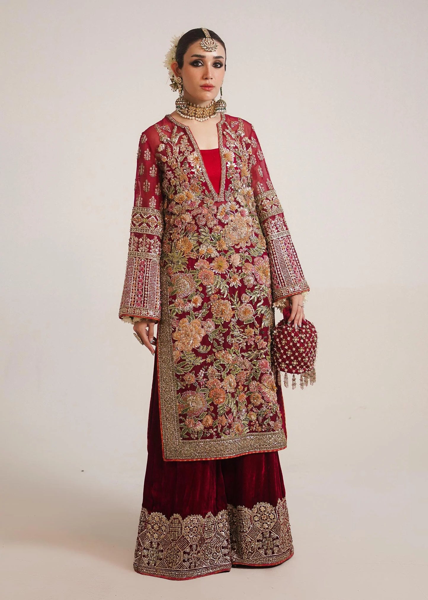 Hussain Rehar Unstitched Embellished Suit | Laali | SLC