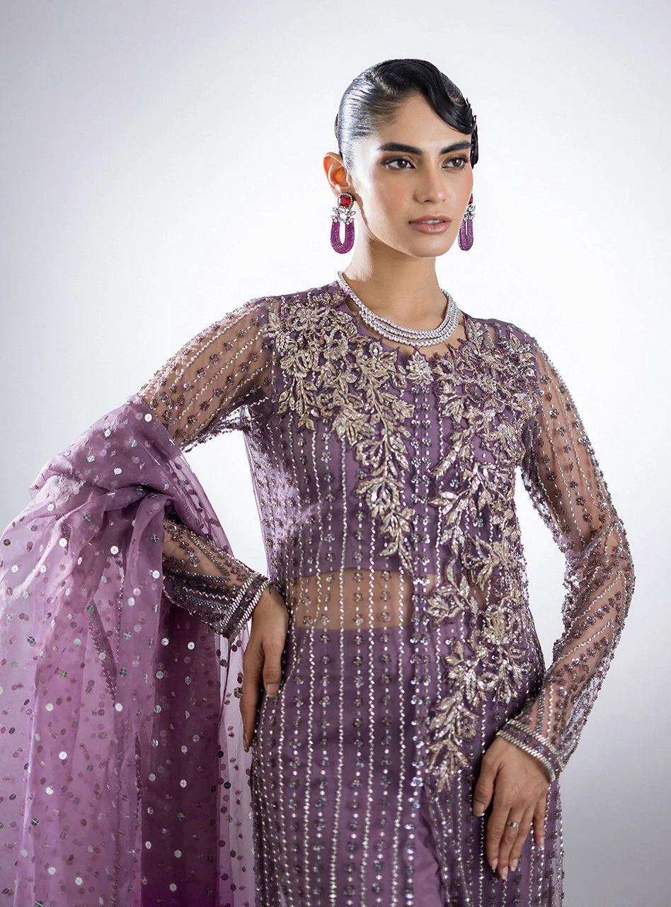 Zainab Chottani Unstitched Embellished Suit | Mauve Dreams | SLC