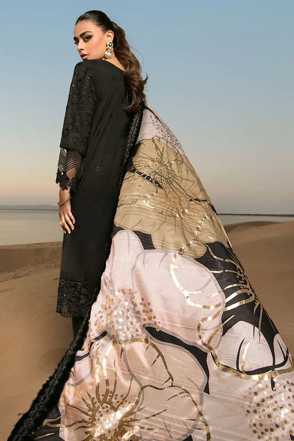 Rang Rasiya Black Luxury Chikankari Lawn 3PC Embroidered Suit - SBC