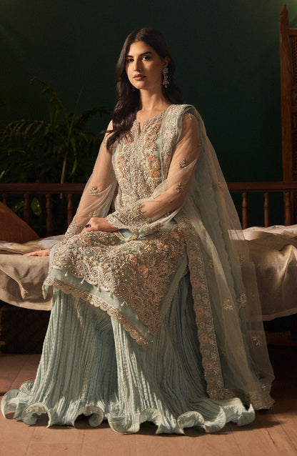 Fabiha Fatima Unstitched Embellished Suit | Aquamarine | SLC