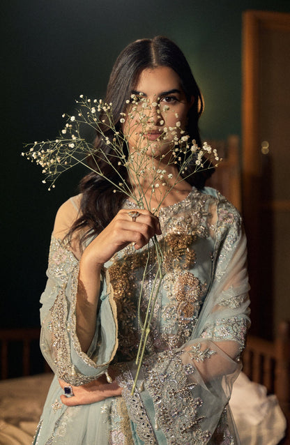 Fabiha Fatima Unstitched Embellished Suit | Aquamarine | SLC