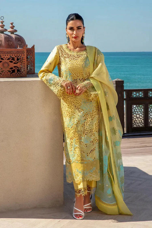 Rang Rasiya 3 Piece Unstitched Luxury Lawn Suit - 05 Minal | SML