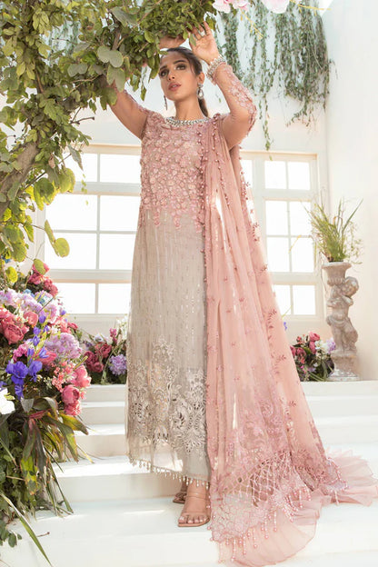 MARIA.B EMBROIDERED - Coffee and Ash Pink (BD-2101) - SFC