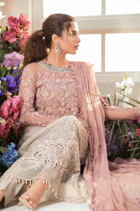 MARIA.B EMBROIDERED - Coffee and Ash Pink (BD-2101) - SFC