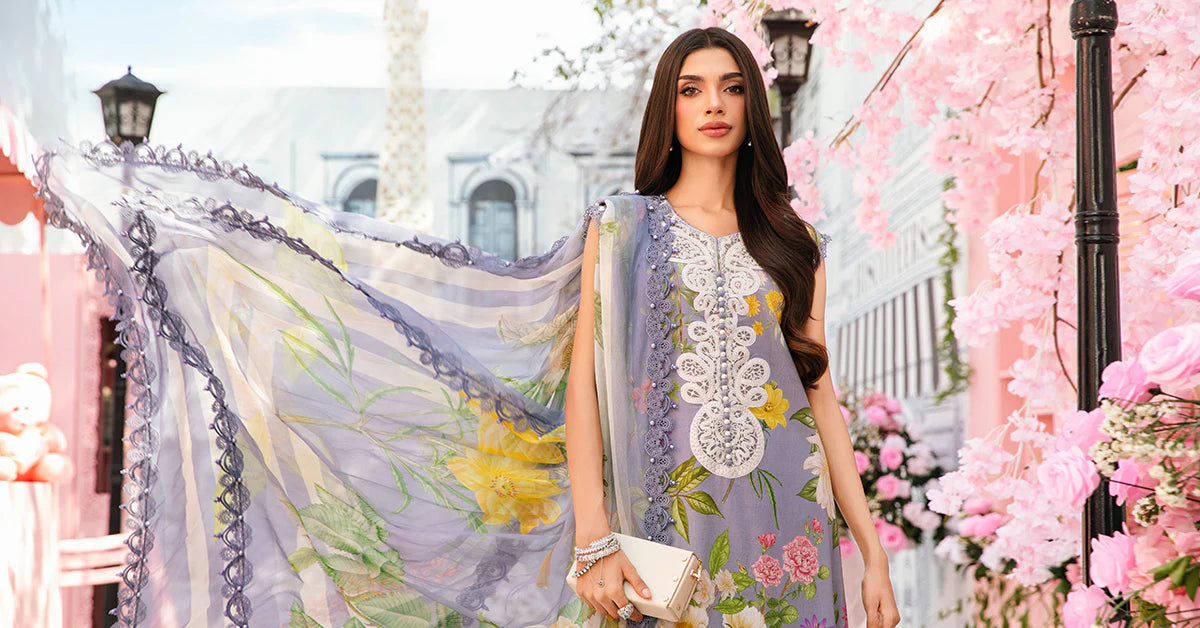 3 Piece Unstitched Embroidered Lawn Suit | MPT-2604-A
