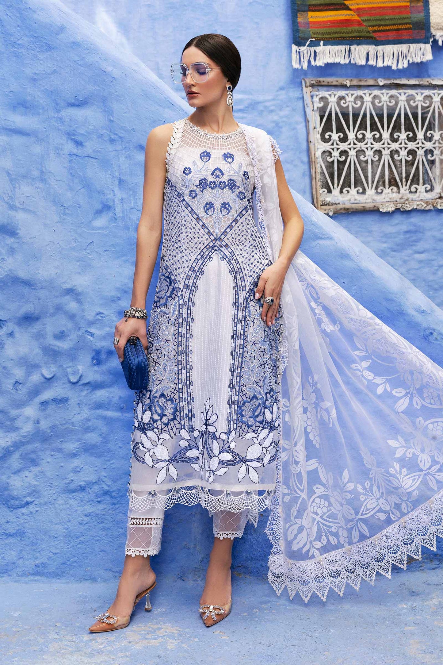 3 Piece Unstitched Embroidered Paper Cotton Suit | D-2510-A | SML