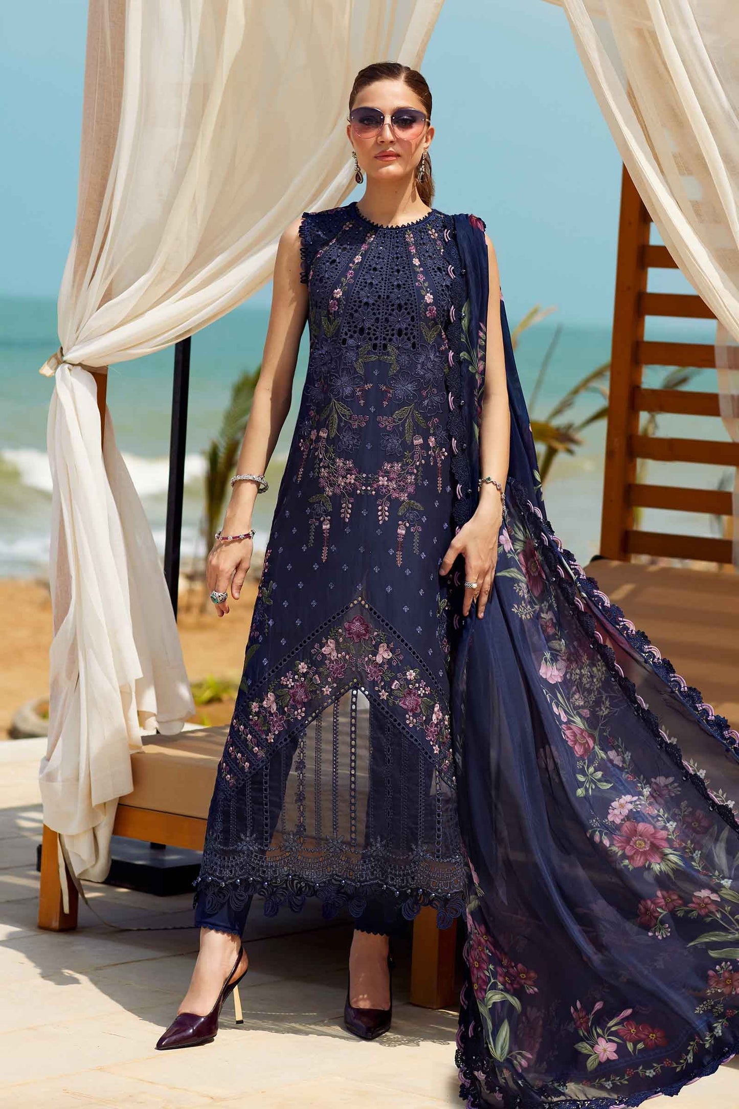 Maria.B 3 Piece Unstitched Embroidered Lawn Suit | EL-25-10