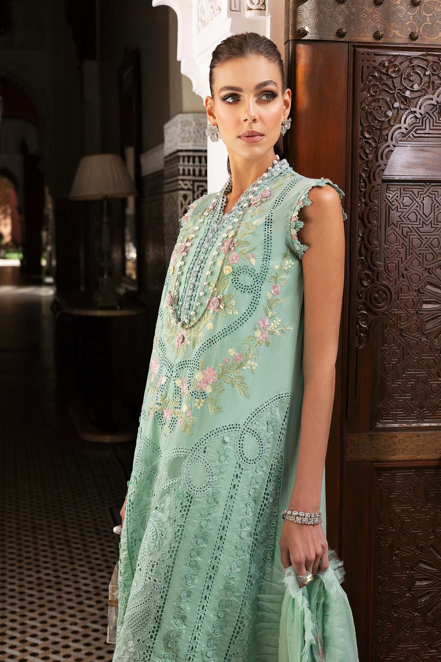3 Piece Unstitched Embroidered Lawn Suit | D-2514-A | SML