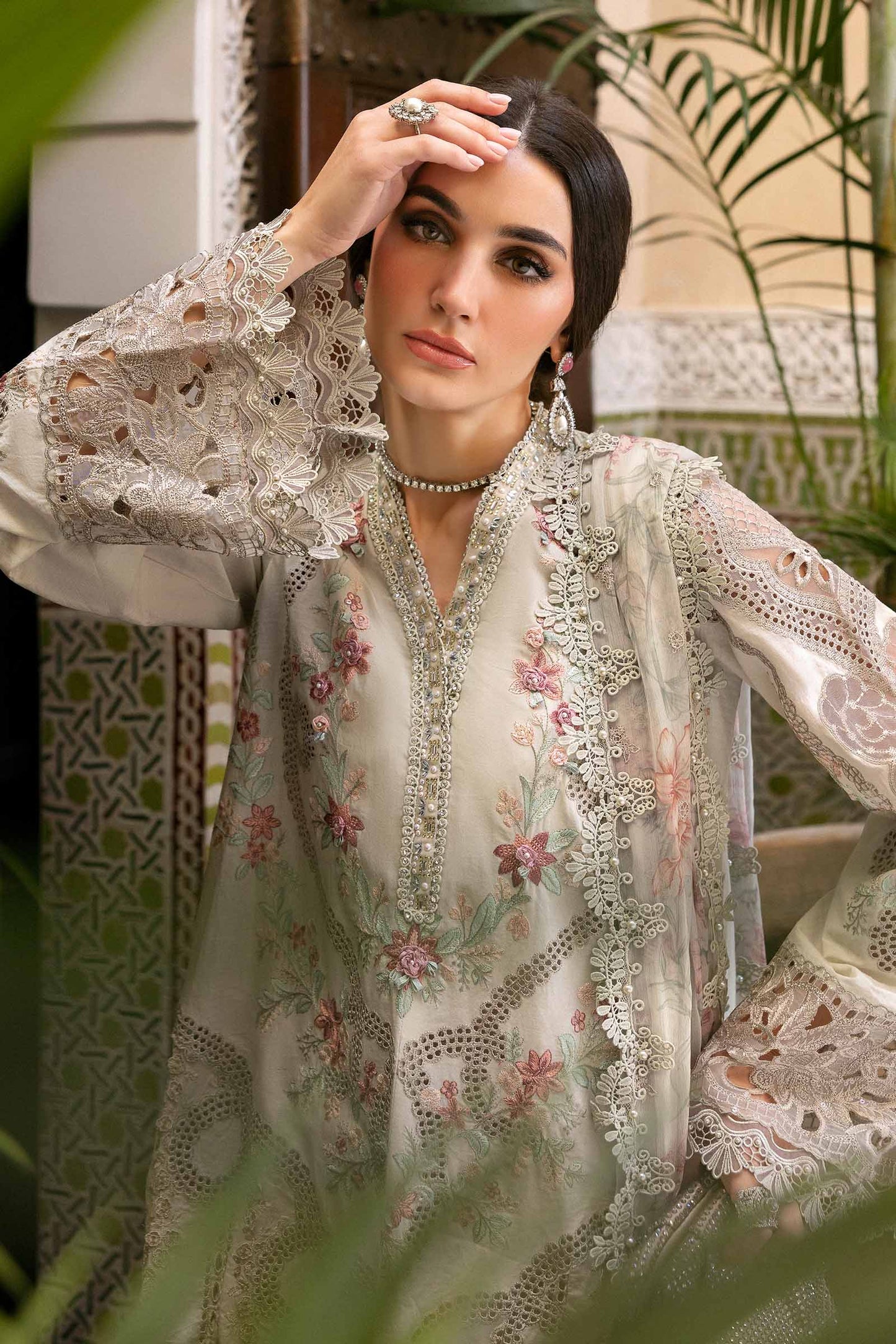 3 Piece Unstitched Embroidered Lawn Suit | D-2514-B | SML