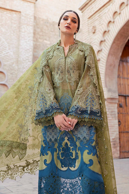 3 Piece Unstitched Embroidered Paper Cotton Suit | D-2501-A | SML
