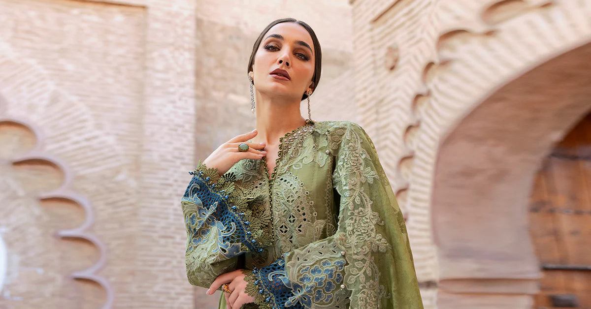 3 Piece Unstitched Embroidered Paper Cotton Suit | D-2501-A | SML