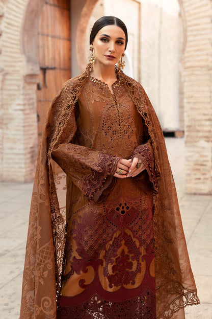 3 Piece Unstitched Embroidered Paper Cotton Suit | D-2501-B | SML
