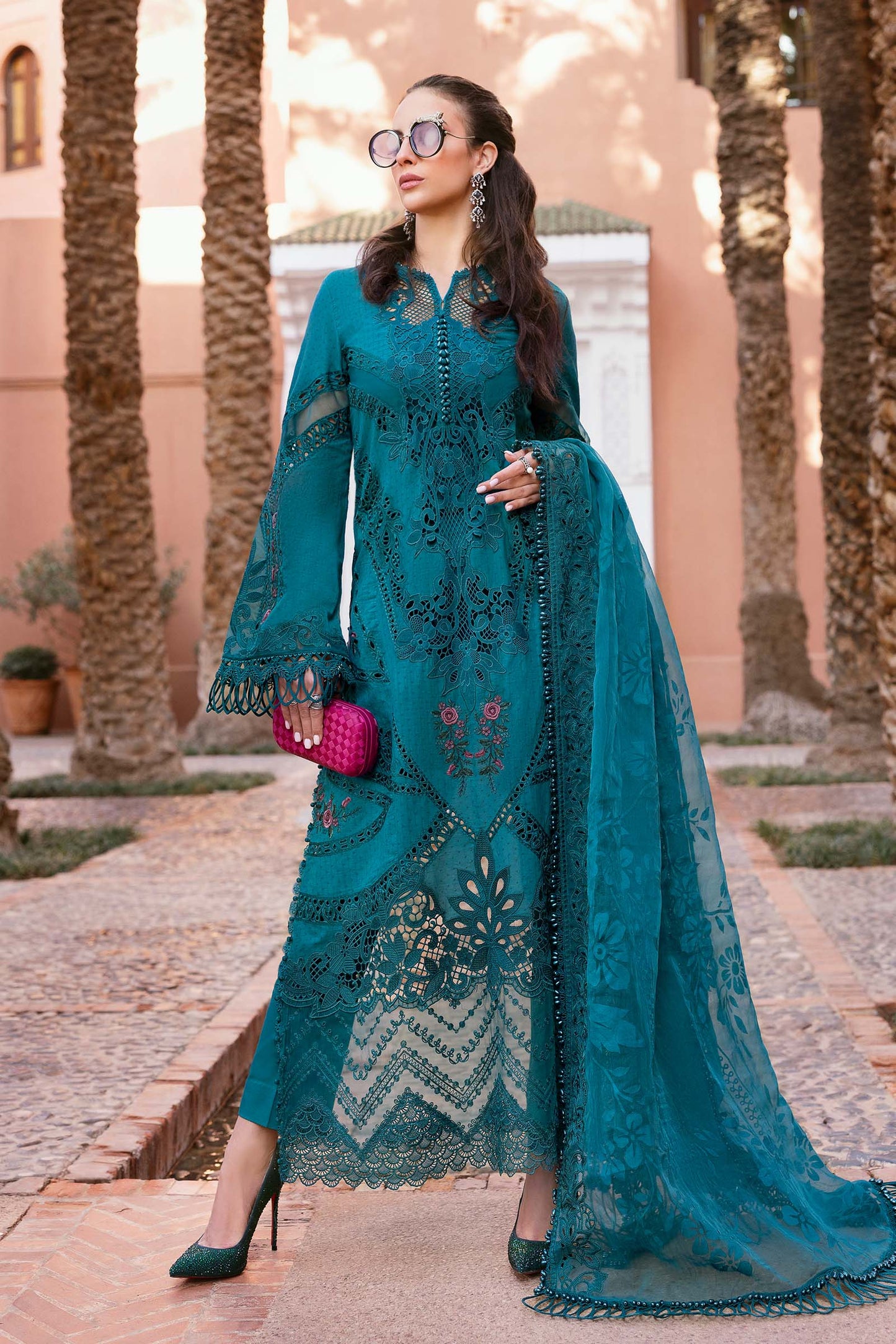 3 Piece Unstitched Embroidered Dobby Lawn Suit | D-2513-B | SML