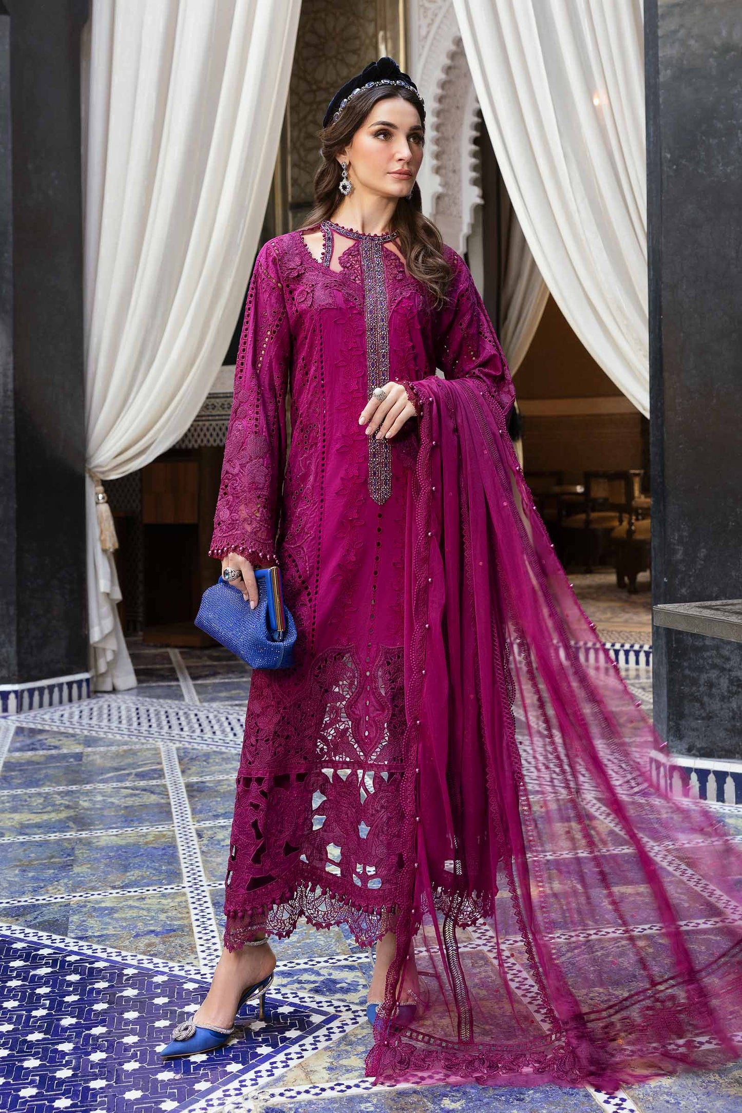 3 Piece Unstitched Embroidered Lawn Suit | D-2502-B | SML