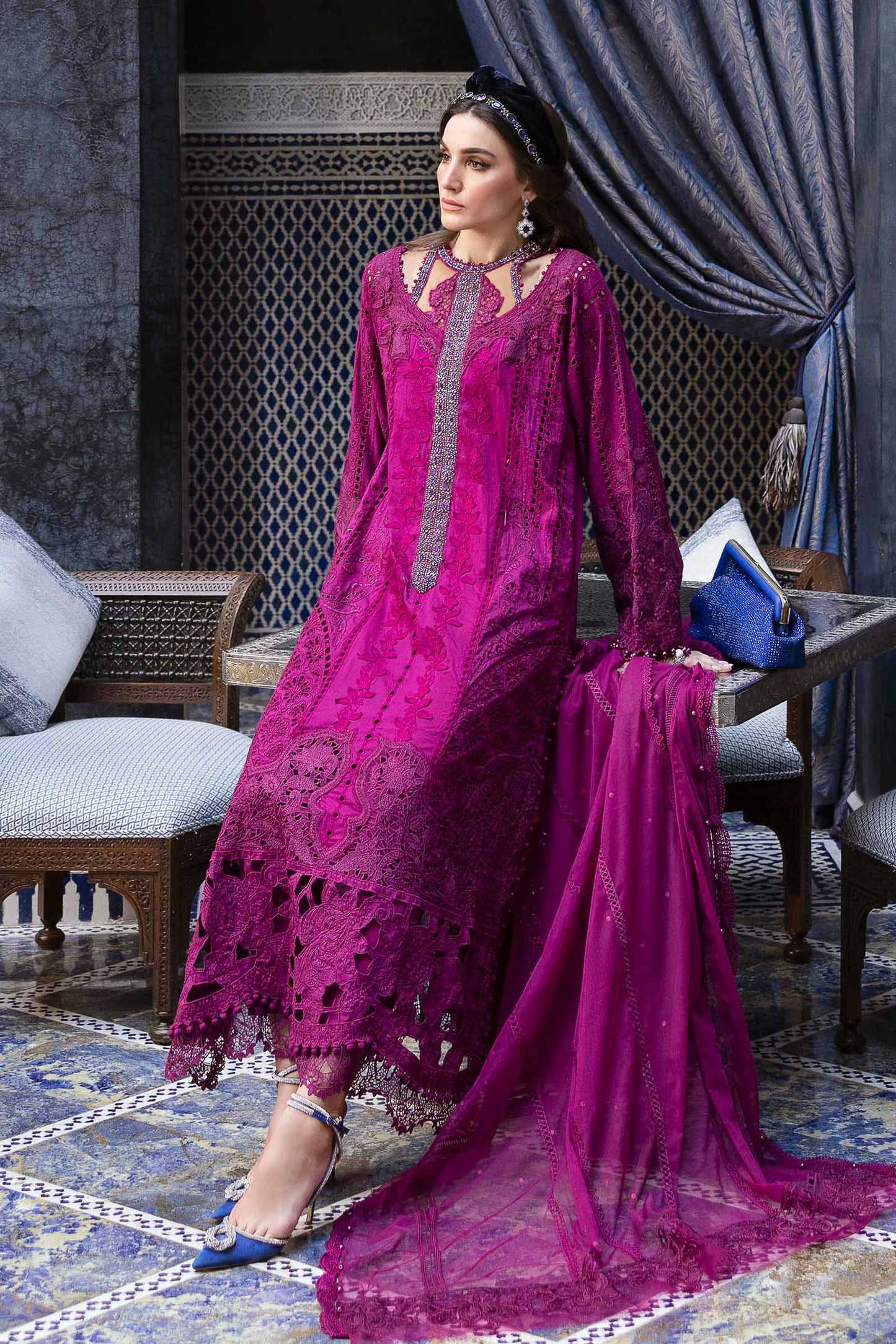 3 Piece Unstitched Embroidered Lawn Suit | D-2502-B | SML