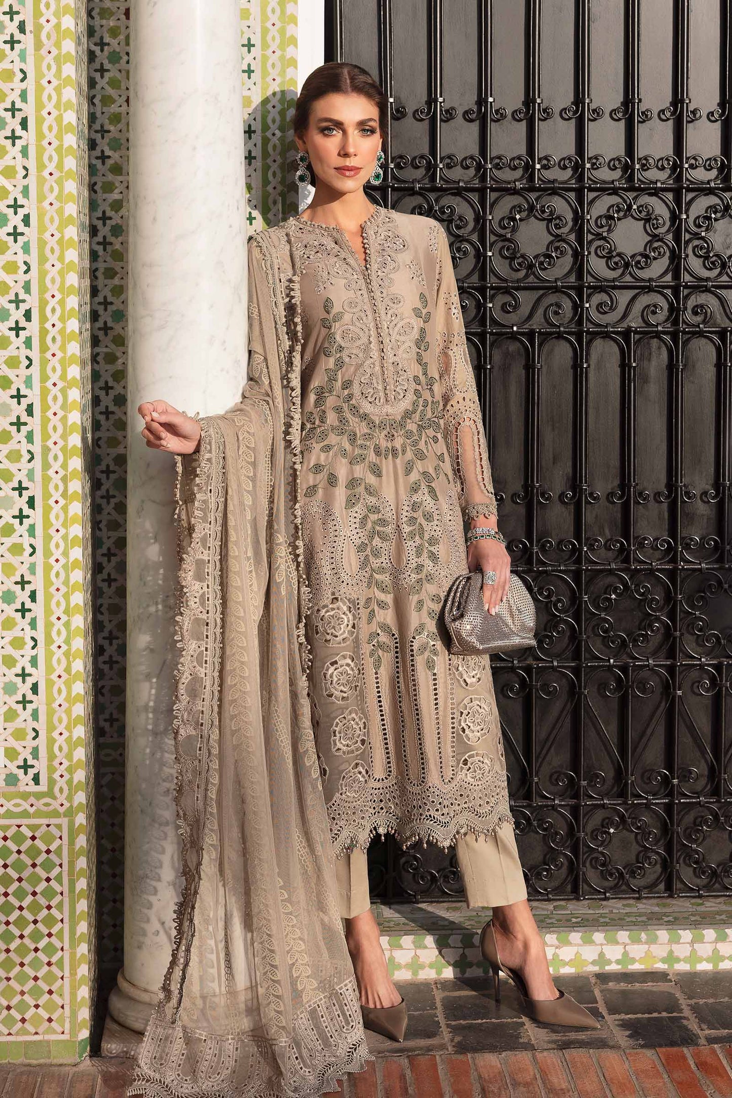 3 Piece Unstitched Embroidered Lawn Suit | D-2503-A | SML