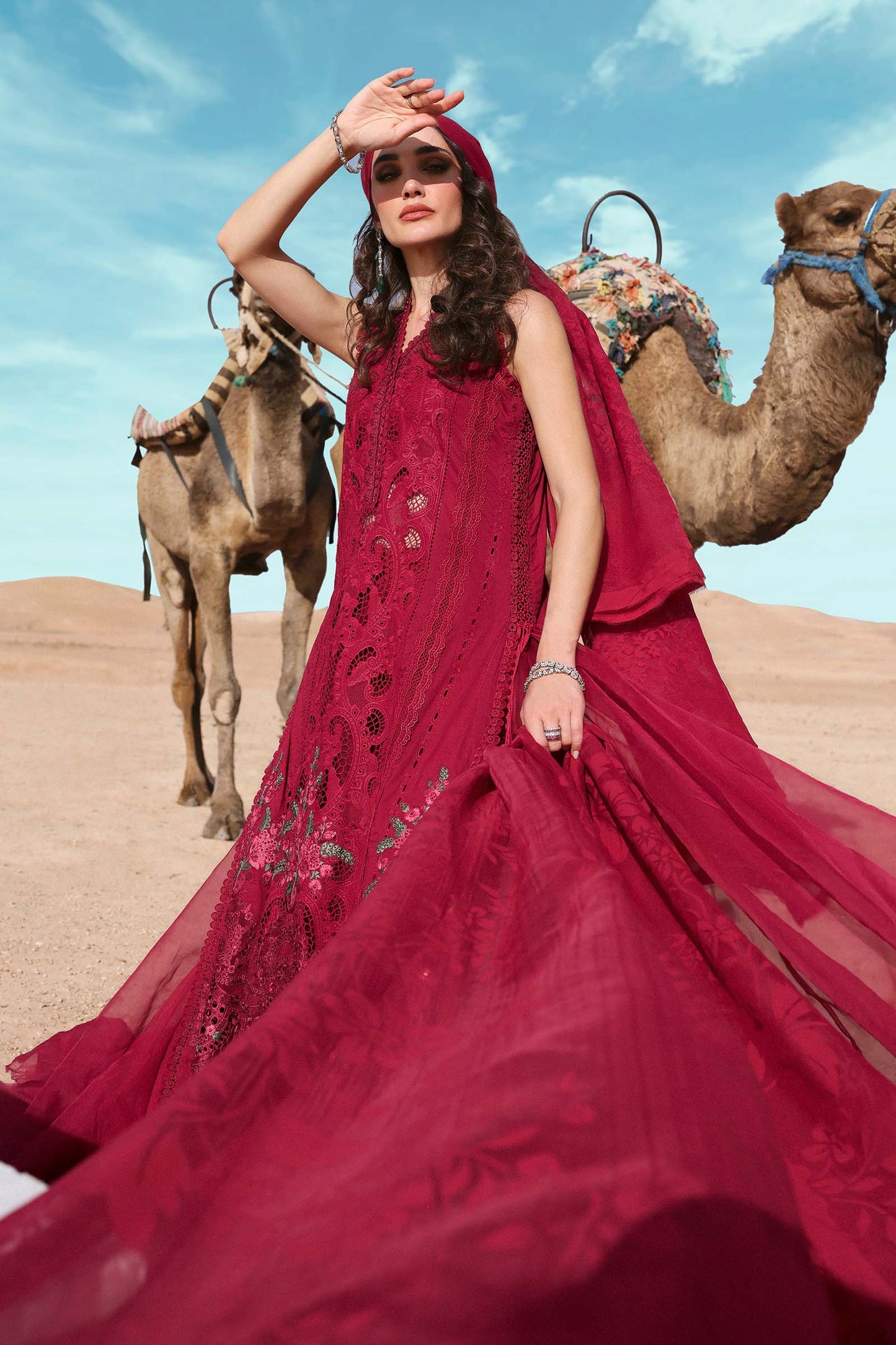 3 Piece Unstitched Embroidered Lawn Suit | D-2504-A | SML