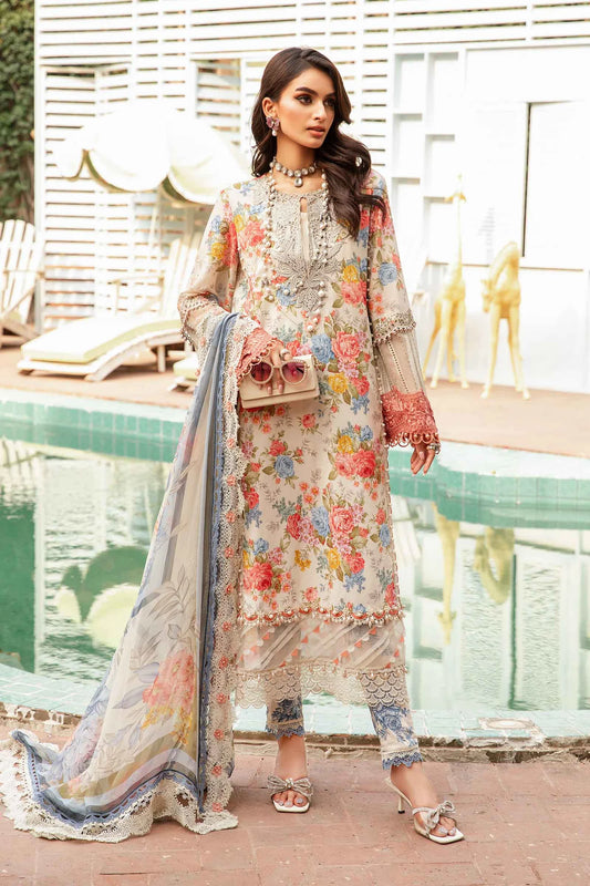 3 Piece Unstitched suit| MPT-2204-A