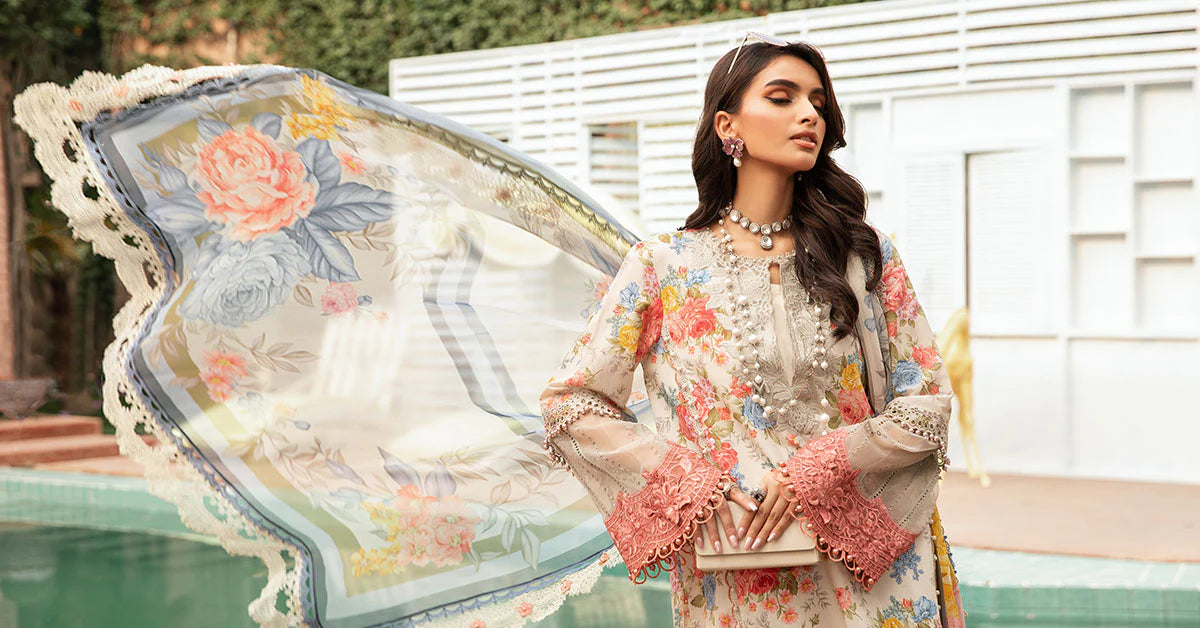 3 Piece Unstitched suit| MPT-2204-A