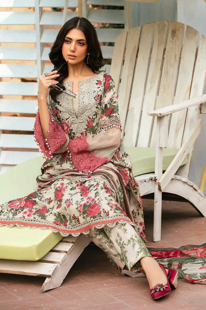 3 Piece Unstitched suit| MPT-2204-B