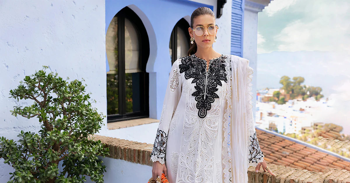 3 Piece Unstitched Embroidered Paper Cotton Suit | D-2505-A | SML
