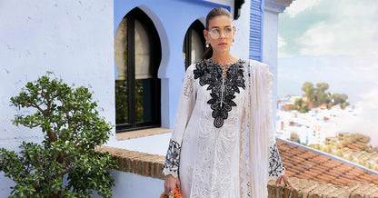 3 Piece Unstitched Embroidered Paper Cotton Suit | D-2505-A | SML