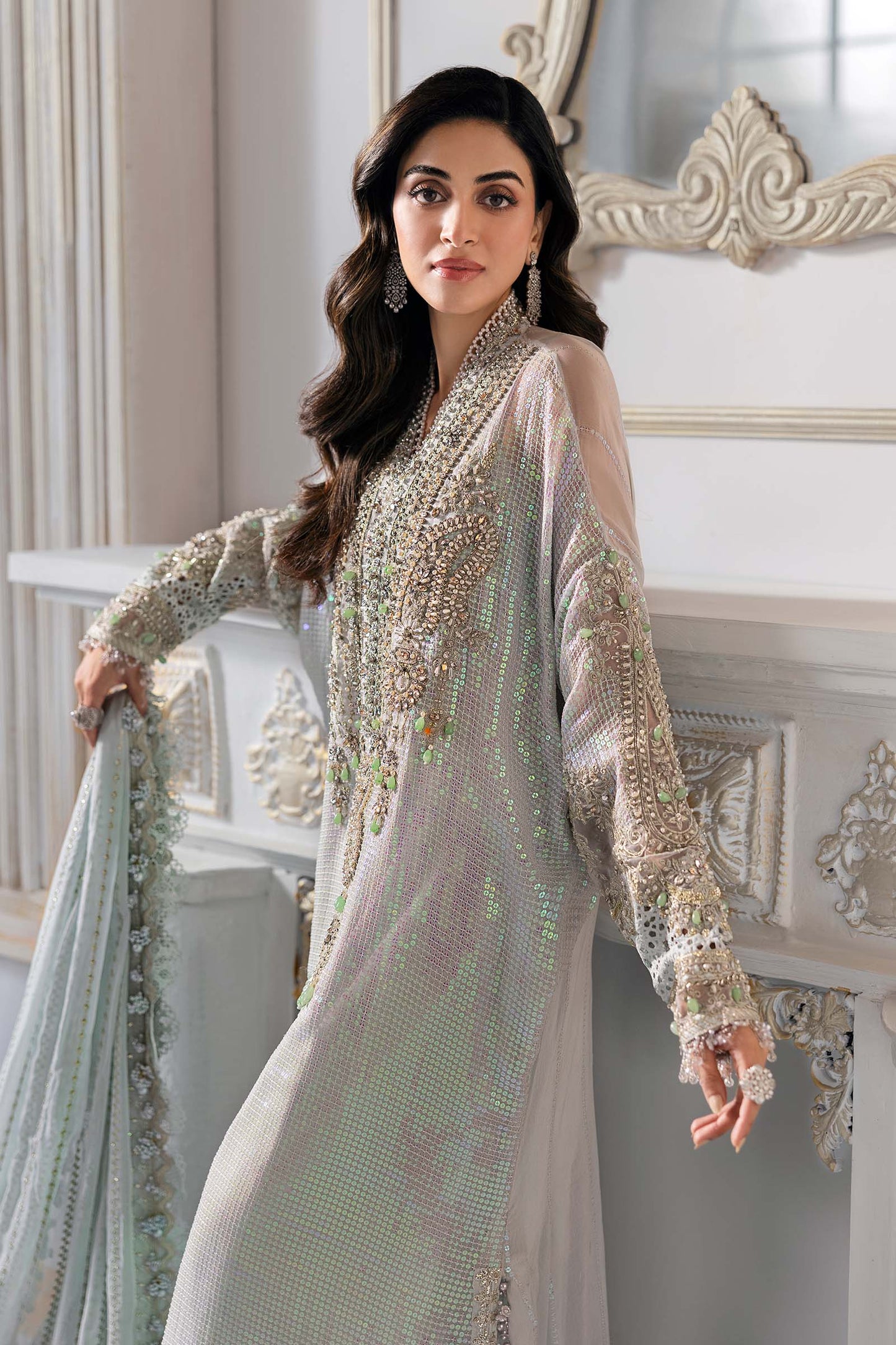 Maria.B 3 Piece Unstitched Embroidered Chiffon Suit | BD-3005 | SLC