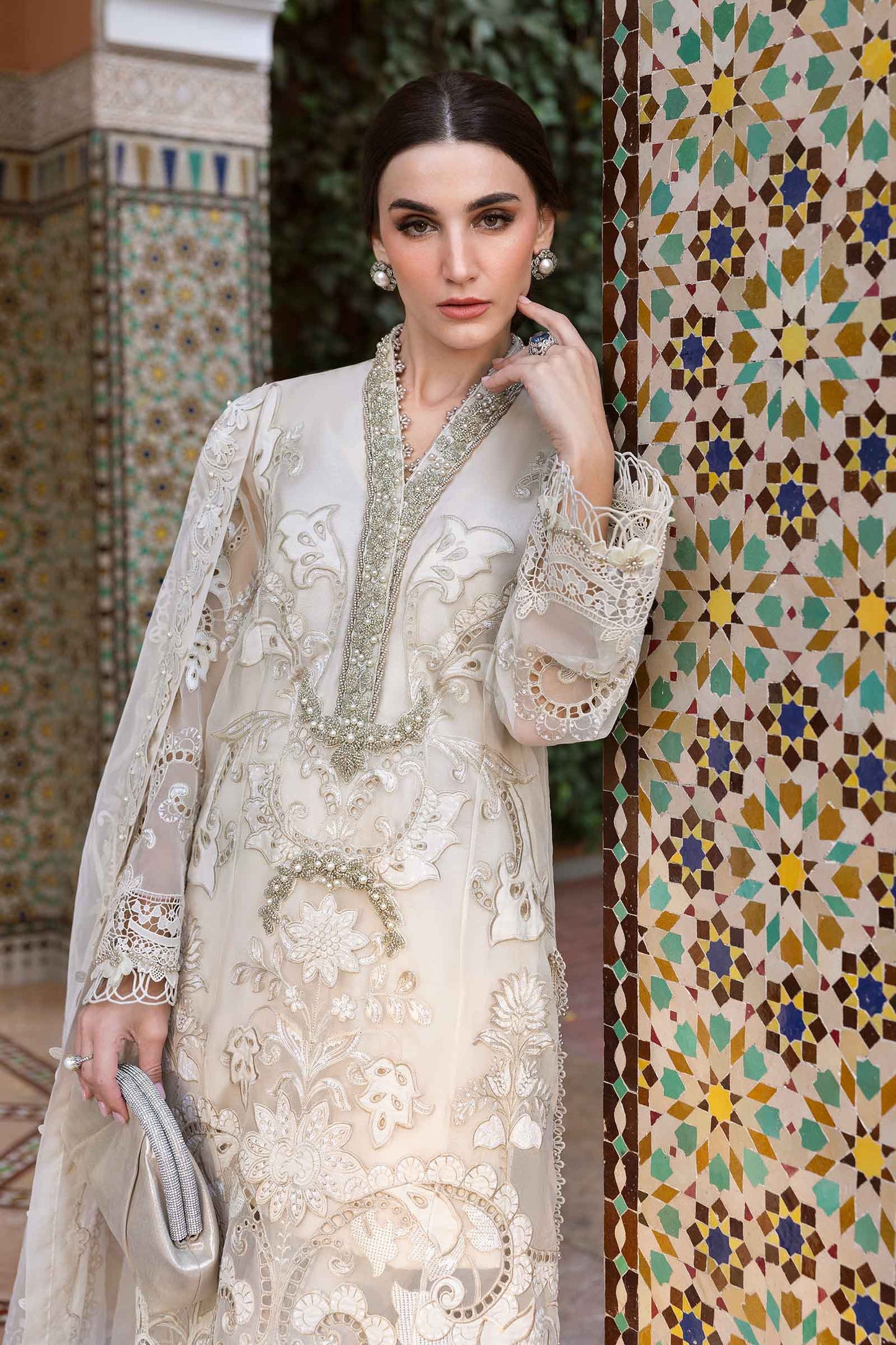 3 Piece Unstitched Embroidered Organza Suit | D-2506-A | SML
