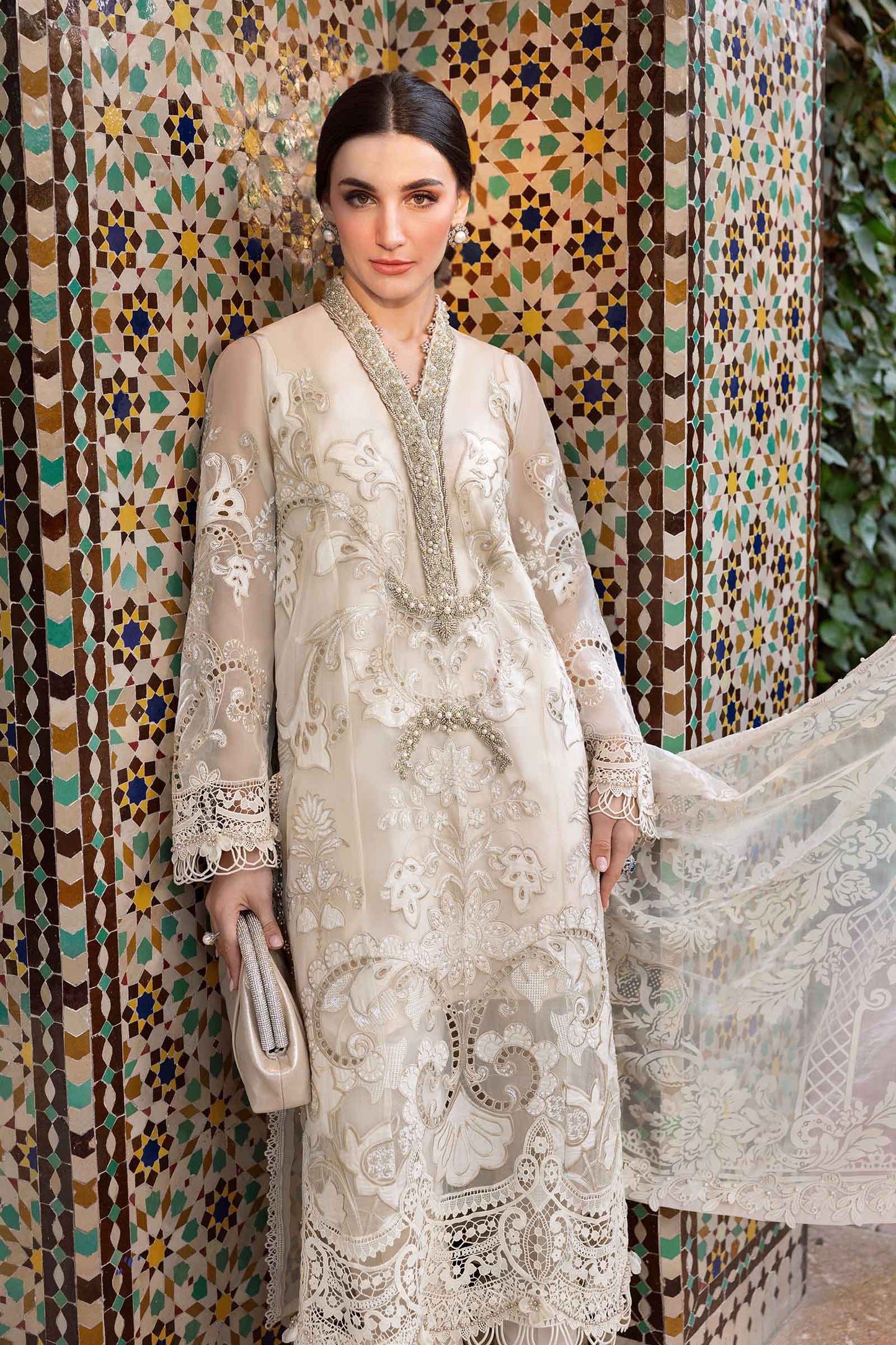 3 Piece Unstitched Embroidered Organza Suit | D-2506-A | SML