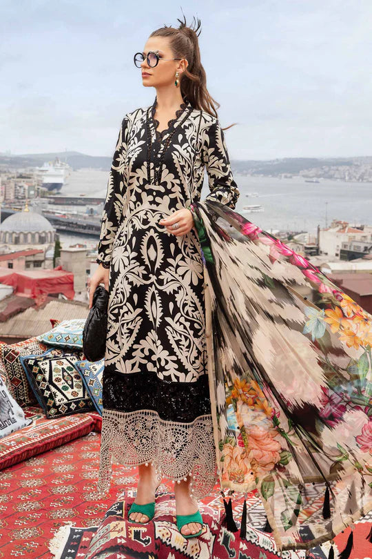 MARIA.B. 3 Piece Unstitched Suit | MPT-2307-B