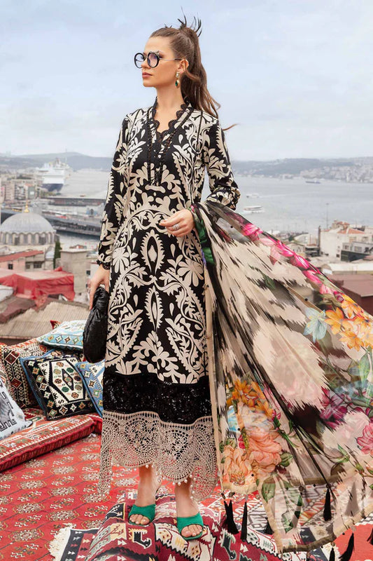 MARIA.B. 3 Piece Unstitched Suit | MPT-2307-B
