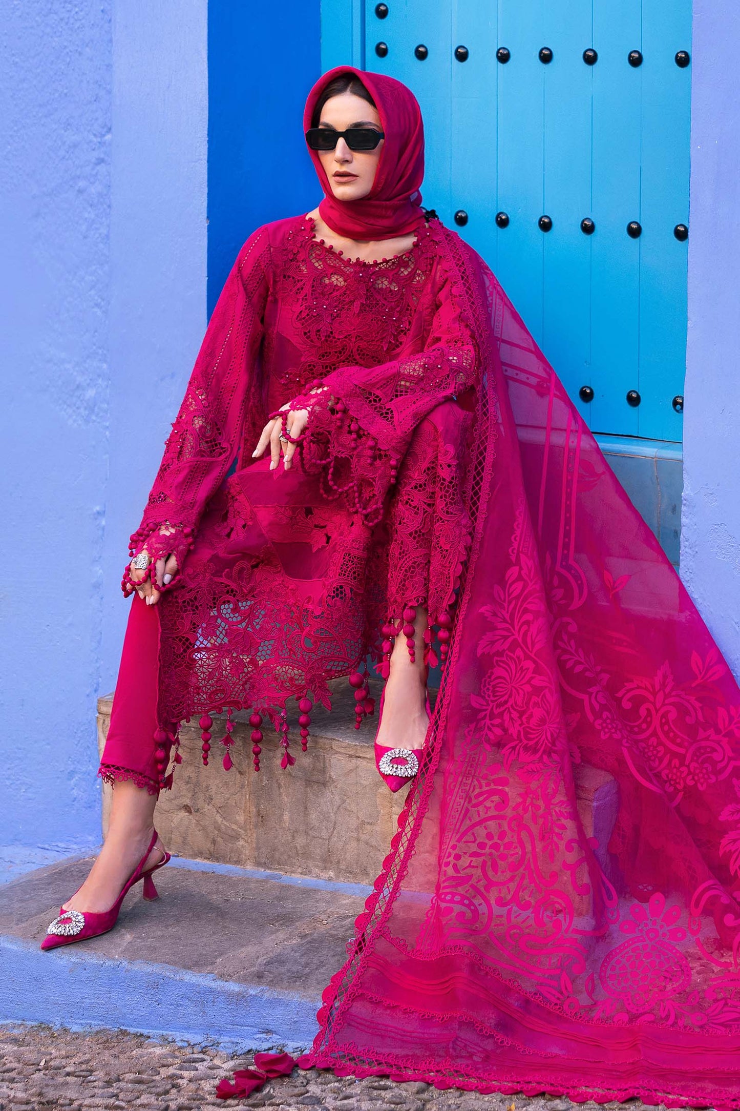 3 Piece Unstitched Embroidered Lawn Suit | D-2508-A | SML