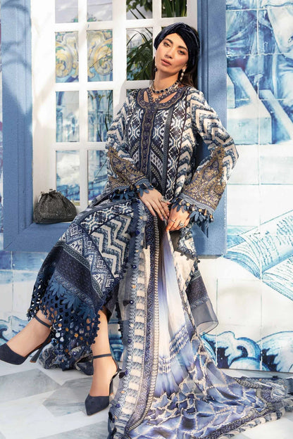 3 Piece Unstitched suit| MPT-2208-B