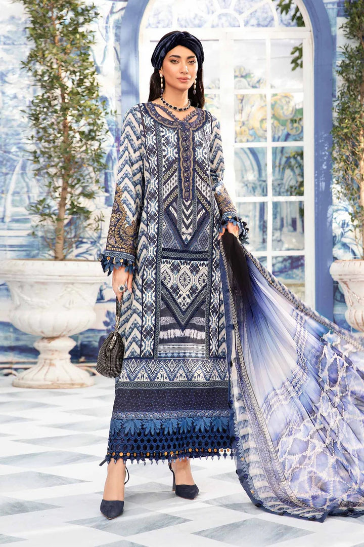 3 Piece Unstitched suit| MPT-2208-B