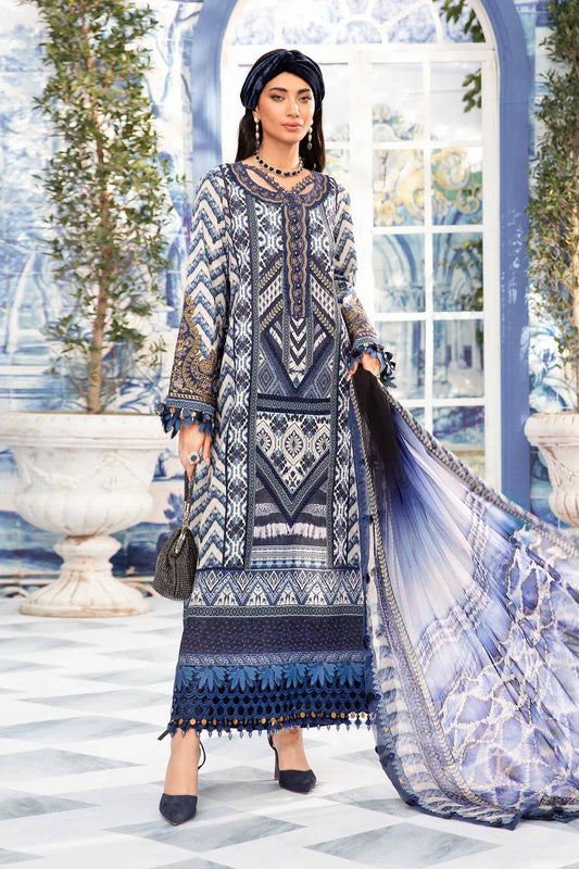 3 Piece Unstitched suit| MPT-2208-B