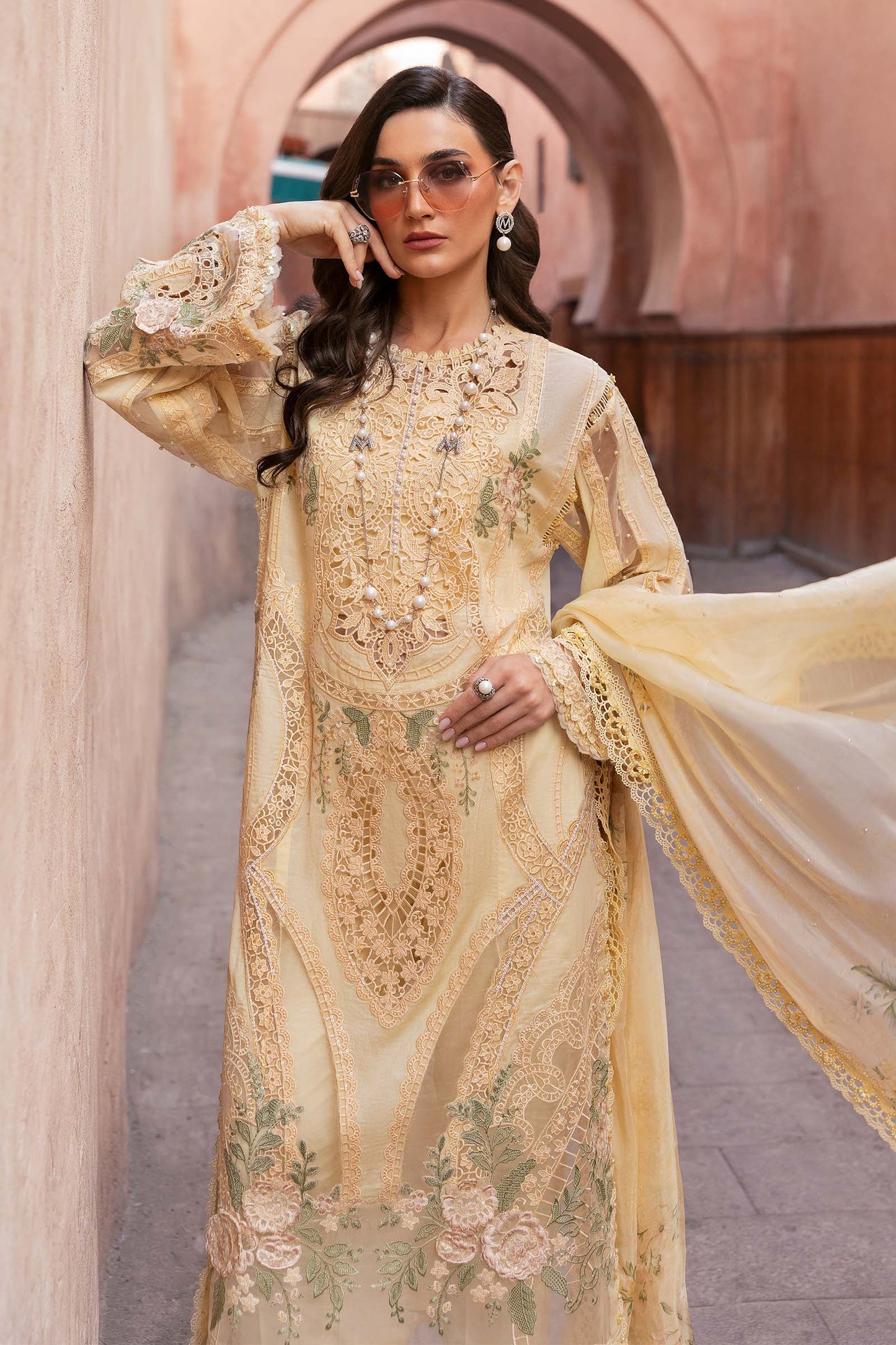 3 Piece Unstitched Embroidered Organza Suit | D-2509-A | SML