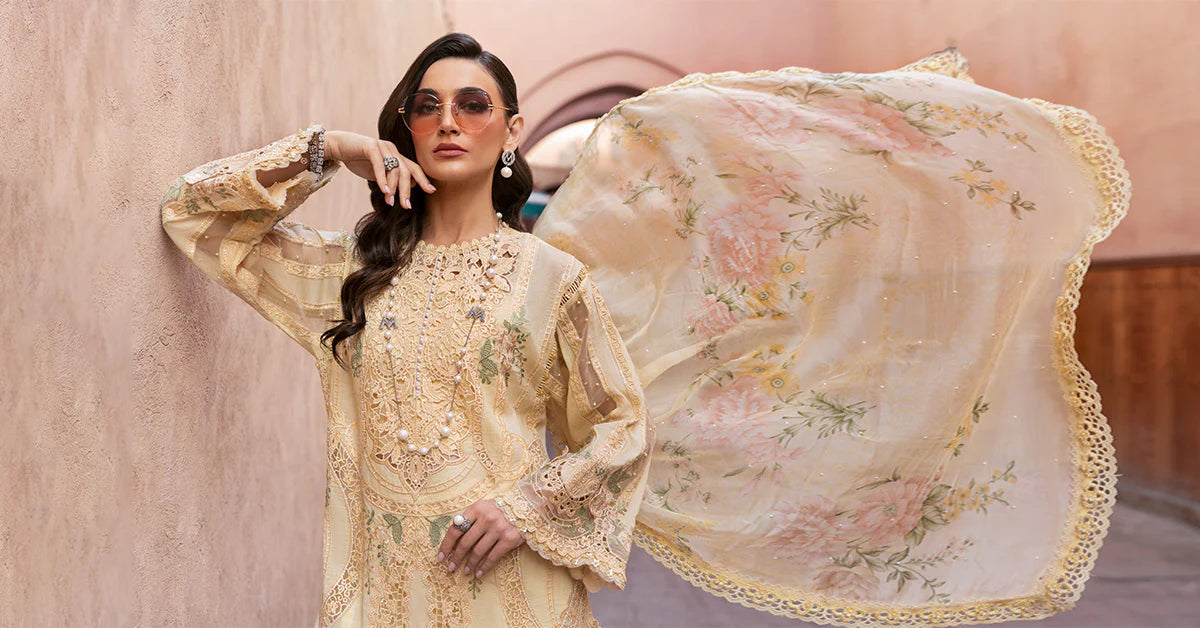 3 Piece Unstitched Embroidered Organza Suit | D-2509-A | SML
