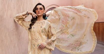 3 Piece Unstitched Embroidered Organza Suit | D-2509-A | SML