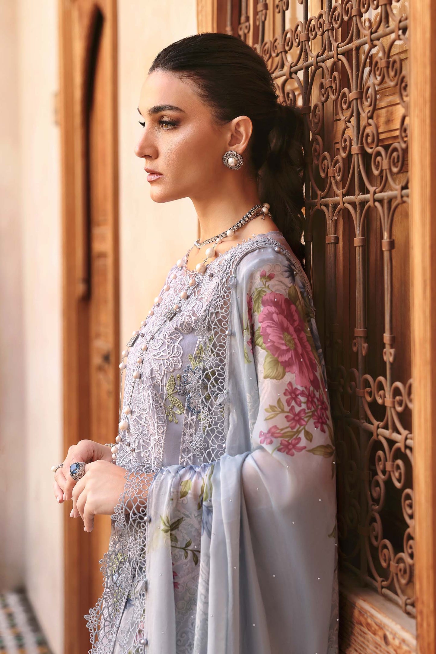 3 Piece Unstitched Embroidered Organza Suit | D-2509-B | SML