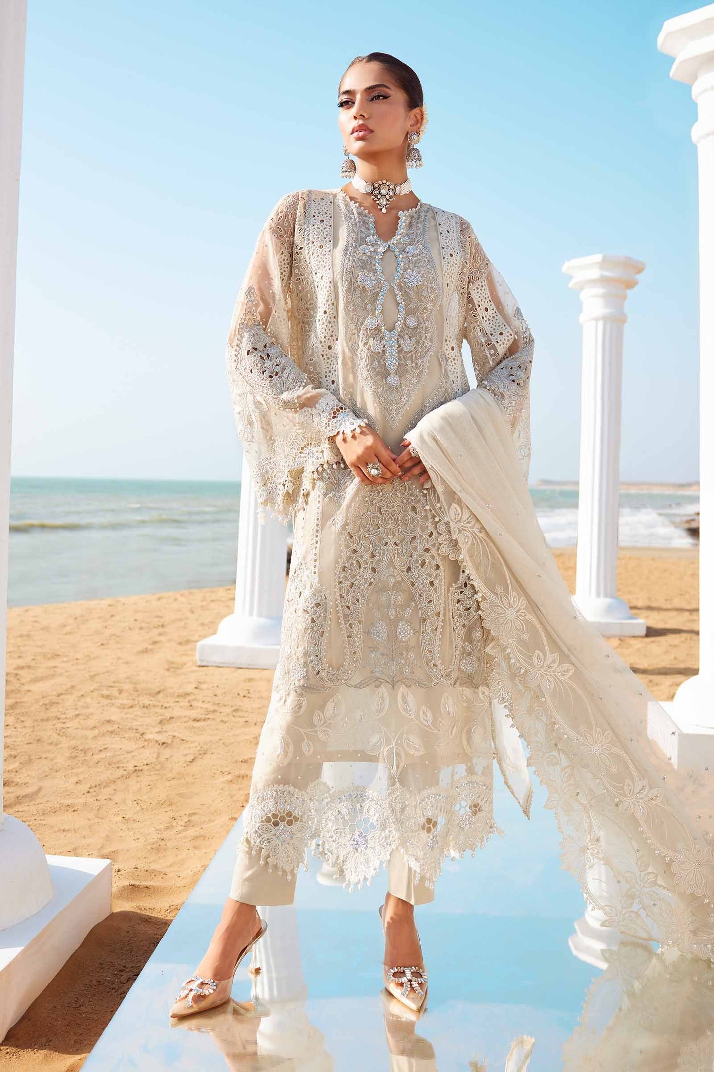 Maria.B 3 Piece Unstitched Embroidered Lawn Suit | EL-25-09