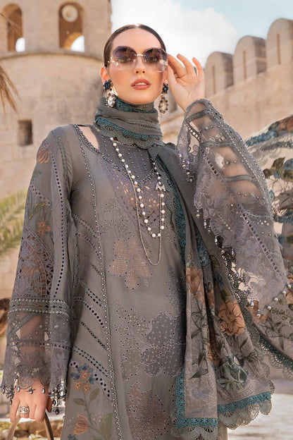 Maria B 3 Piece Unstitched Embroidered Lawn Suit | D-2407-B | SBC