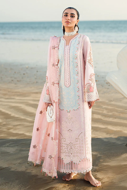Qalamkar 3 Piece Embroidered Unstitched Lawn Suit - FK-08 REEM | SML