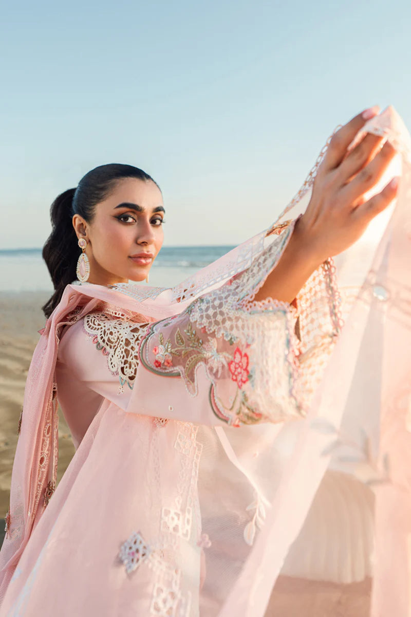 Qalamkar 3 Piece Embroidered Unstitched Lawn Suit - FK-08 REEM | SML
