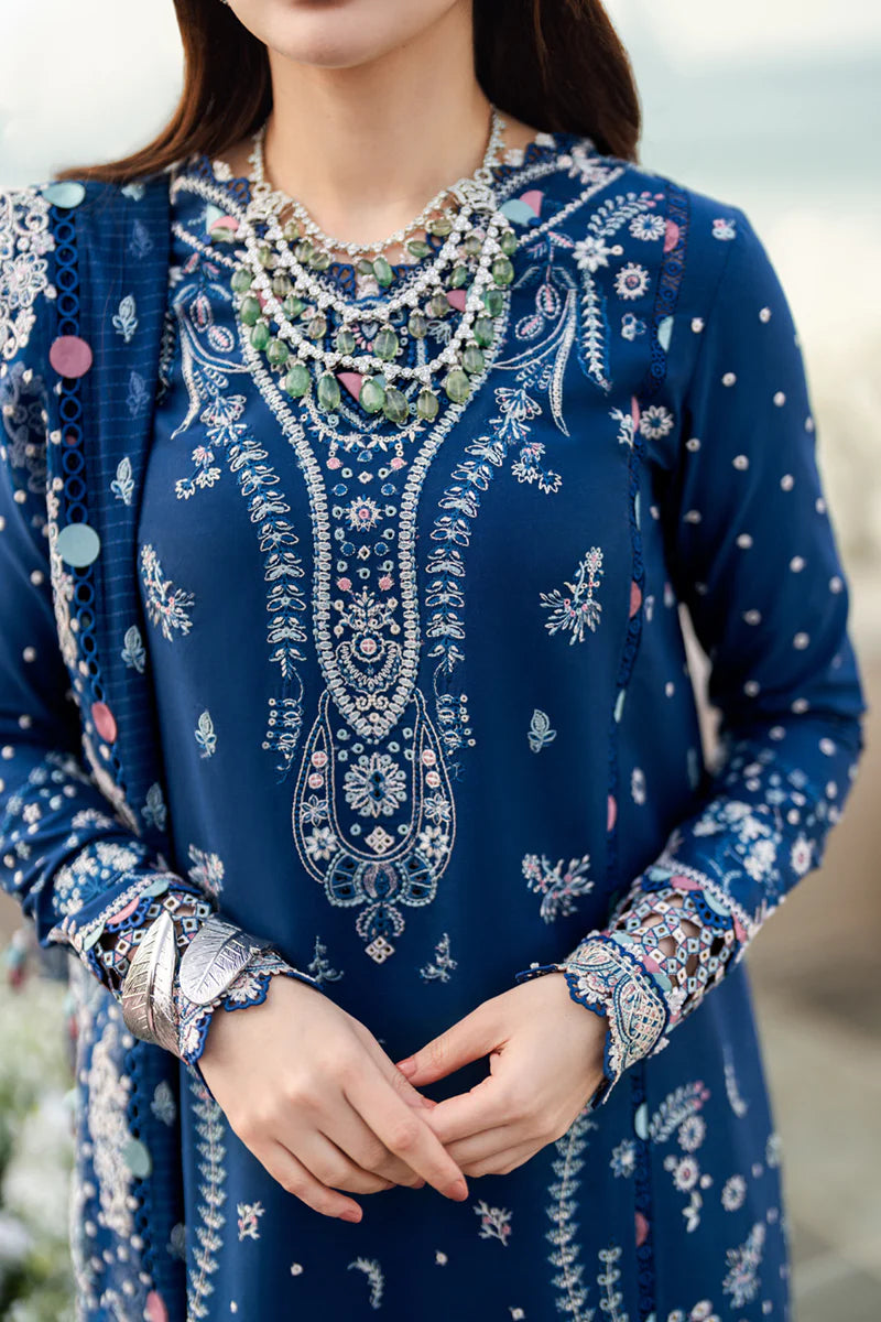 Qalamkar 3 Piece Embroidered Unstitched Lawn Suit - FK-05 AURORA | SML
