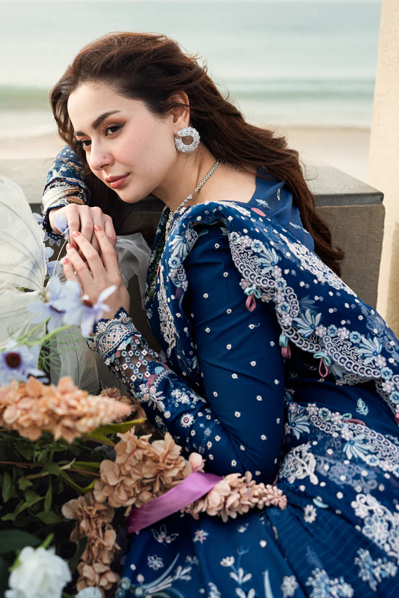 Qalamkar 3 Piece Embroidered Unstitched Lawn Suit - FK-05 AURORA | SML
